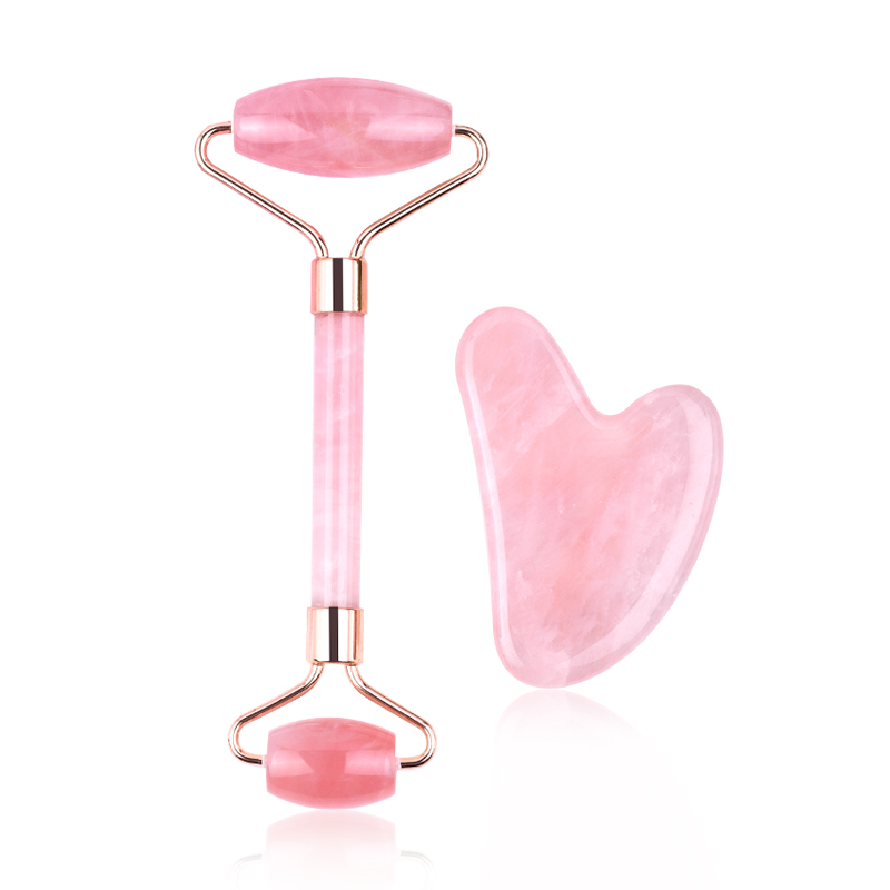 rose quartz roller gua sha set