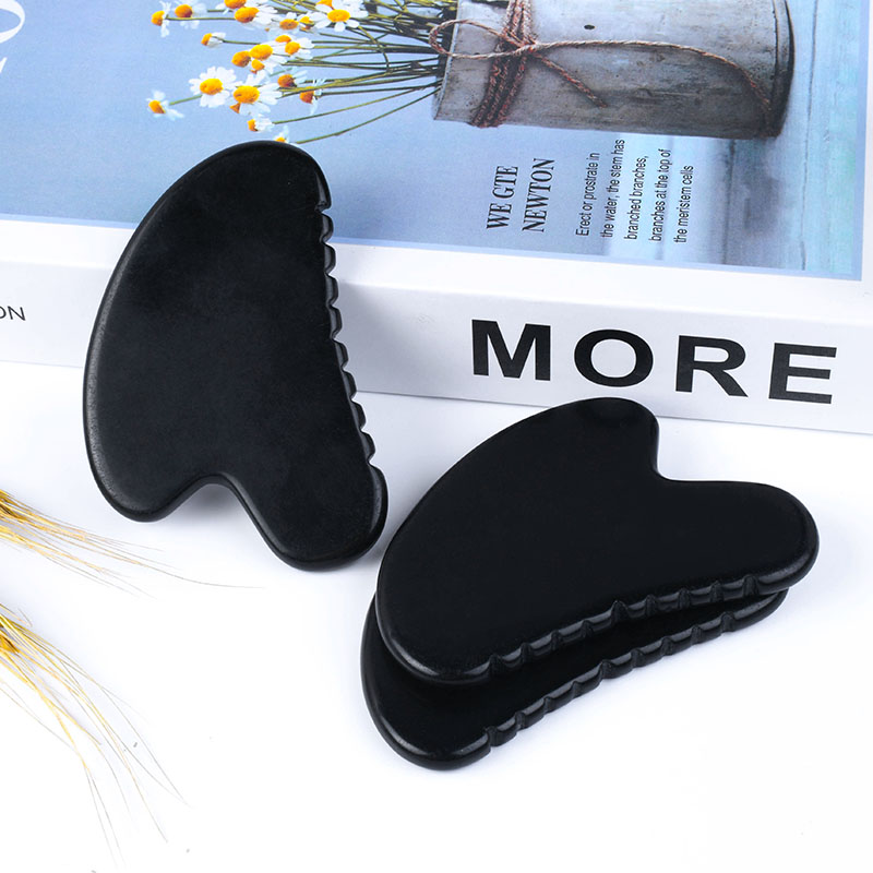 tooth black obsidian gua sha