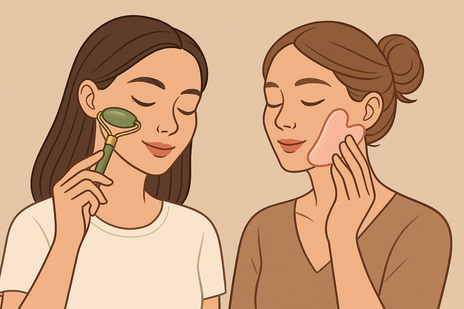 use gua sha and roller